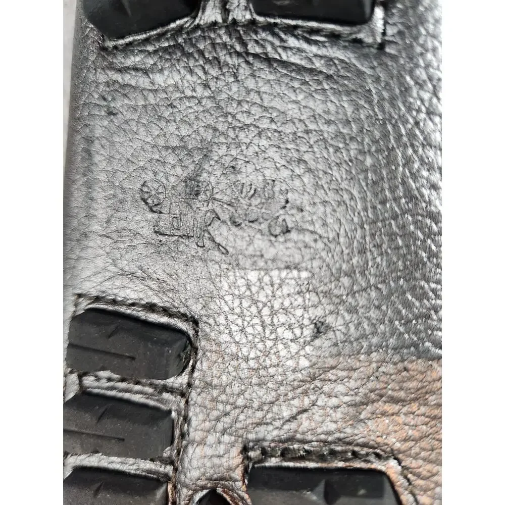 Coach Amber sz 5.5B matallic pewter pebbled leather driving loafer shoes comfort